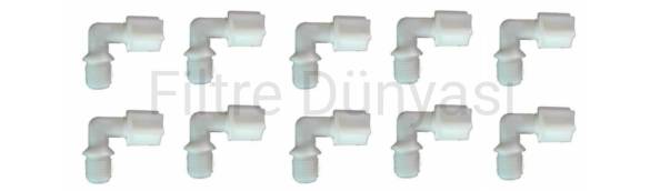 10 ADET Su Arıtma Filtre ( L ) JACO Dirsek 1/4 SOMUNLU - 0
