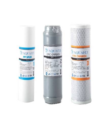 AQUA FLY ÇİFT KARBONLU 3LÜ SU ARITMA FİLTRESİ AÇIK KASA CİHAZ UYUMLU - 0