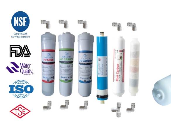 AQUAFLY İnline 6 Filtre 11 Aşama Arıtıcı Filtresi Yedek 10' KAPALI KASA CİHAZ UYUMLU - 0