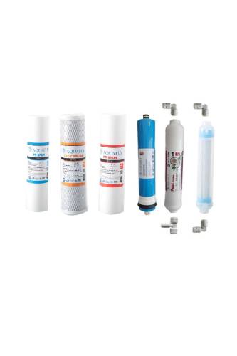 AQUAFLY Su Arıtma Filtresi 6lı Takım DETOX Arıtıcı Filtresi YEDEK 10' AÇIK KASA UYUMLU - 0