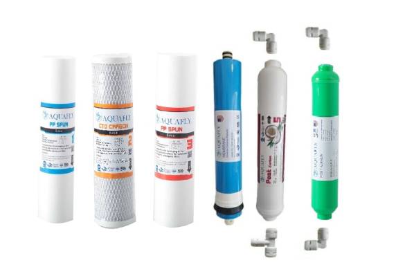AQUAFLY Su Arıtma Filtresi 6lı Takım Arıtıcı Filtresi ALKALİ 10' AÇIK KASA UYUMLU - 0