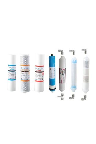 AQUAFLY Su Arıtma Filtresi 7 Filtre 10 AŞAMA Arıtıcı Filtresi YEDEK 10' AÇIK KASA UYUMLU - 0