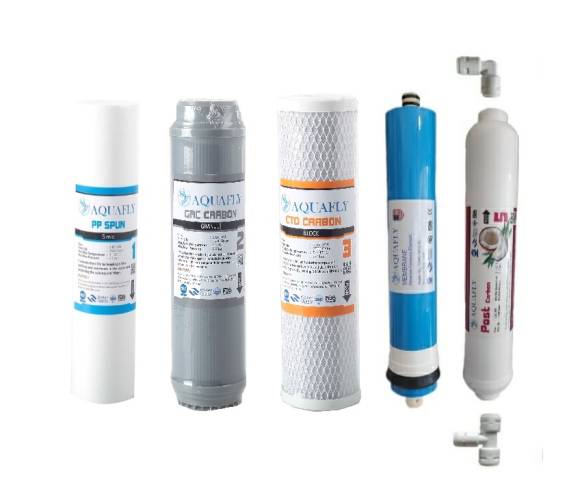 AQUA FLY Su Arıtma Filtresi ÇİFT KARBONLU 5li Set Arıtıcı Filtresi 10' AÇIK KASA UYUMLU - 0