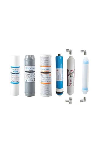 AQUAFLY Su Arıtma Filtresi Çift Karbonlu 6lı Takım DETOX Arıtıcı Filtresi YEDEK 10' AÇIK KASA UYUMLU - 0
